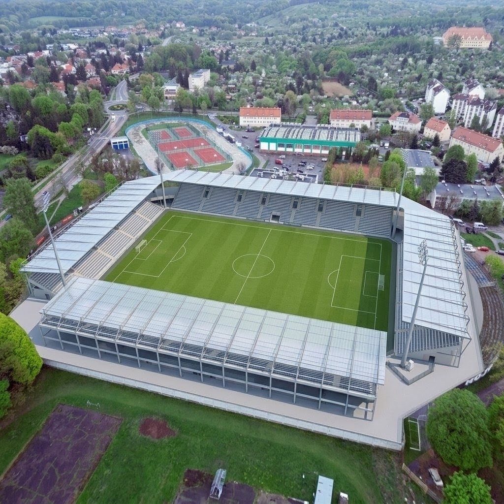 Stadion miejski — widok z lotu ptaka